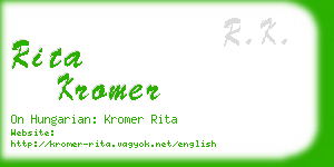 rita kromer business card